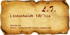 Lintscheidt Tália névjegykártya